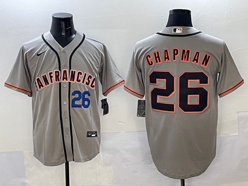 Men San Francisco Giants #26 Chapman Grey Game Nike 2025 MLB Jersey style 35